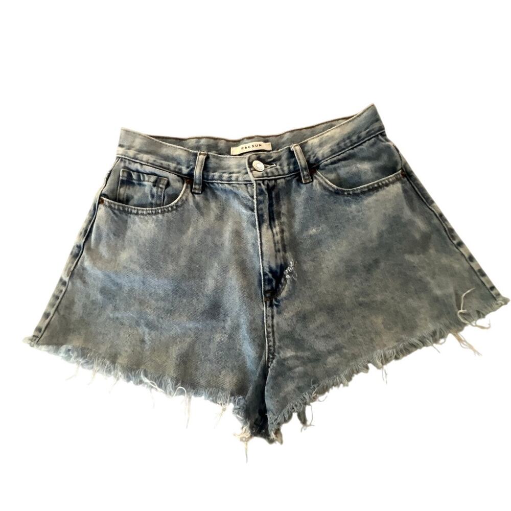 PacSun Flutter Denim Shorts High Rise Woman Size 28 Cut offs Festival Hot Pants